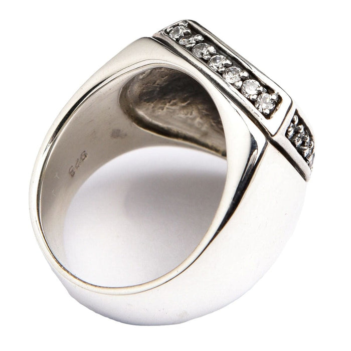 Close-up of the inside of the ring band displaying the .925 hallmark stamp.
