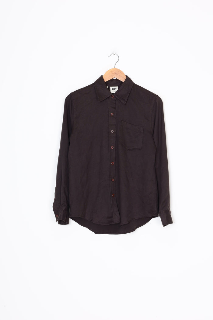 DKNY Womens Khaki Shirt Size 2