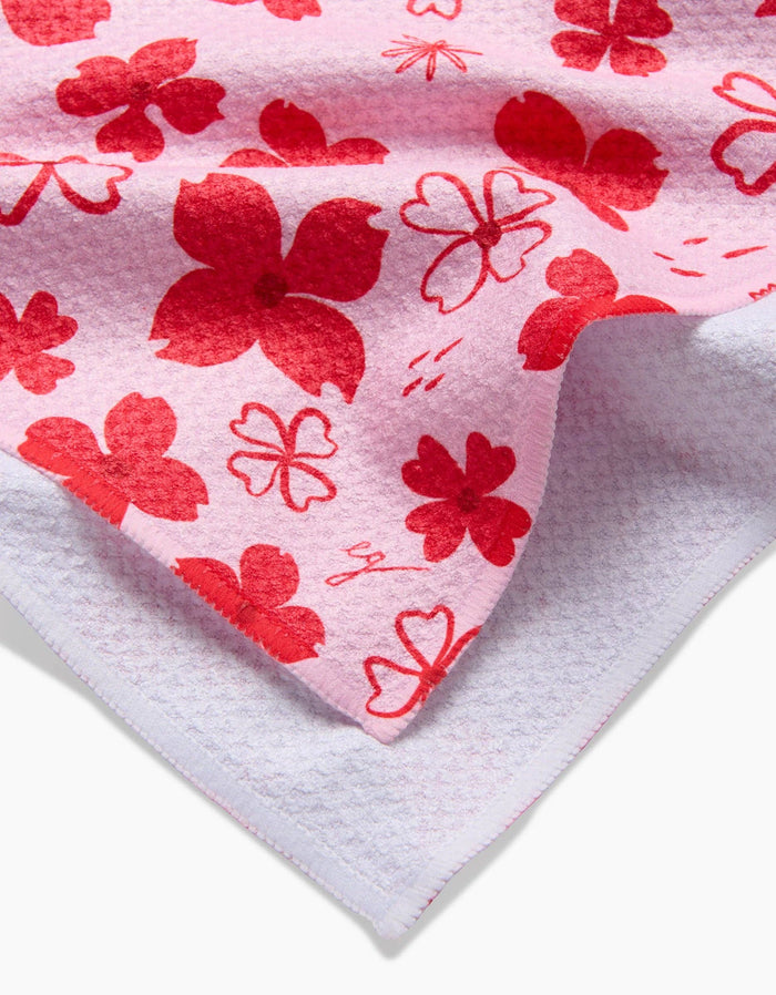 red floral towel