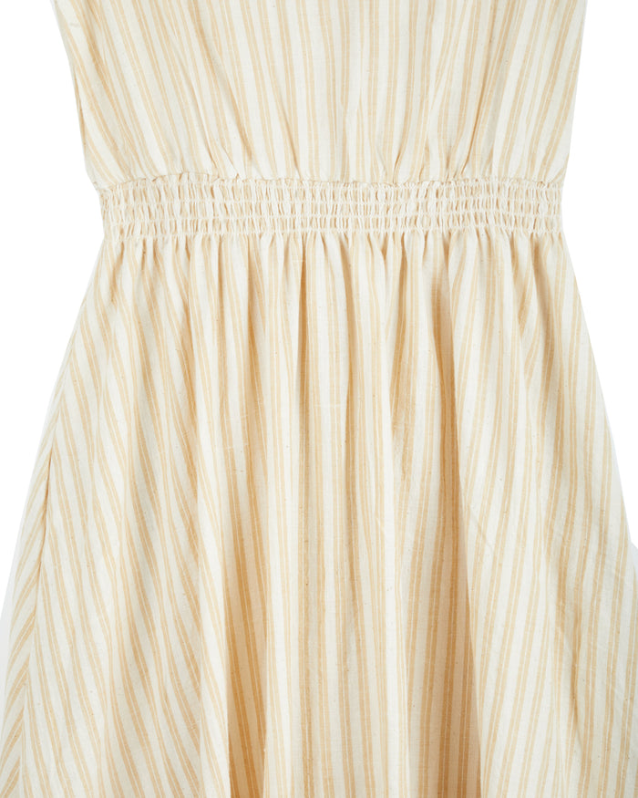 Eesha V Dress in Yellow Stripes