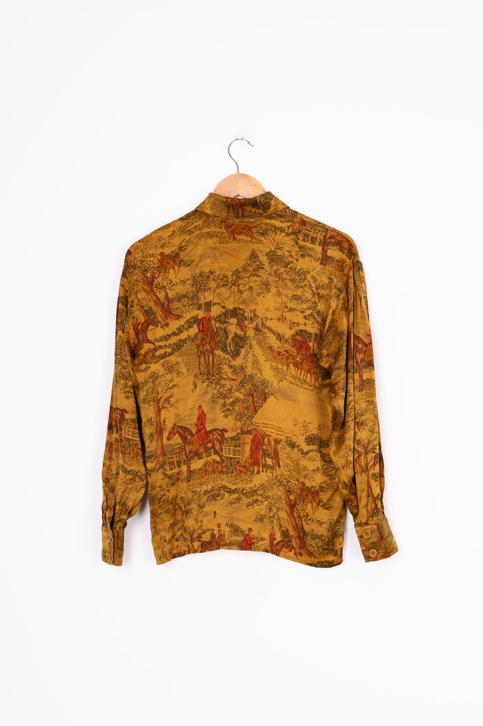 Escada - Vintage Womens Yellow Shirt Size EU 34