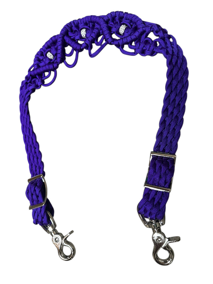 Fancy wither strap in purple with rhinestones