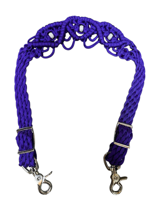 Fancy wither strap in purple with rhinestones