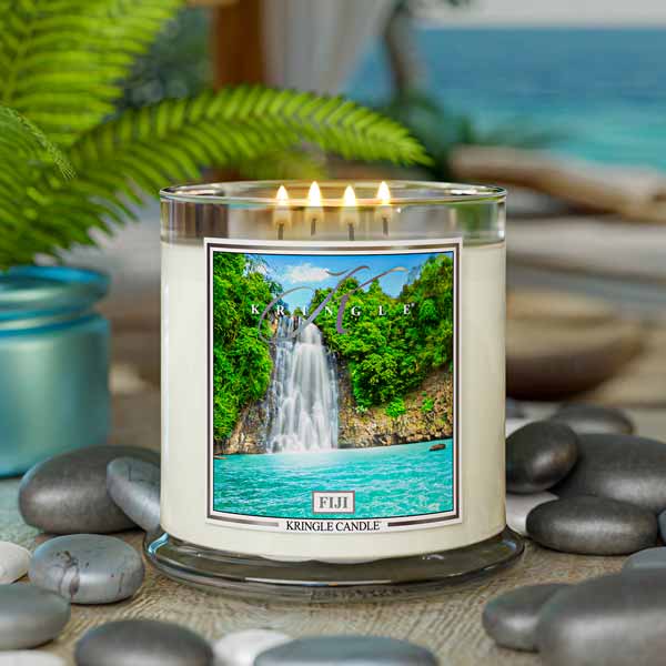 Fiji Scented 4-wick Lit Candle - Kringle Candle