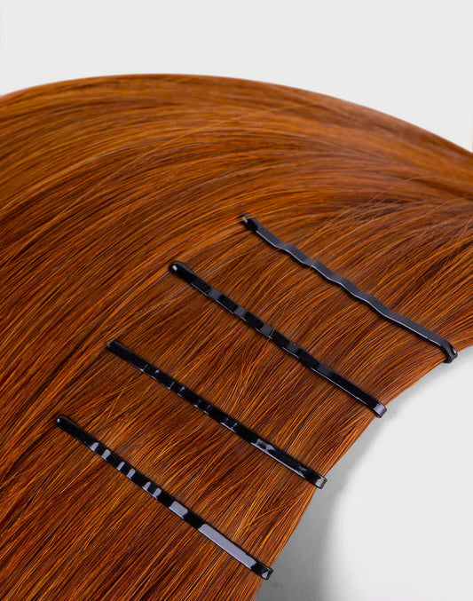 Firm Grip Bobby Pins on red hair extension