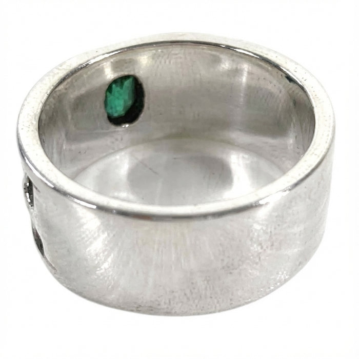 Back view of the thick solid sterling silver ring band