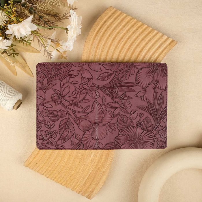 Floral Leather Kindle Case - Garnet
