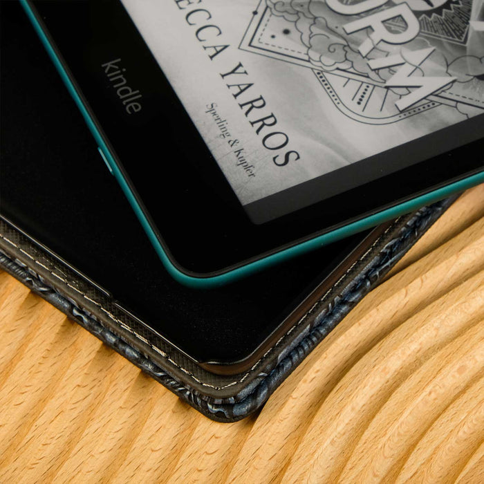 Floral Leather Kindle Case - Purple