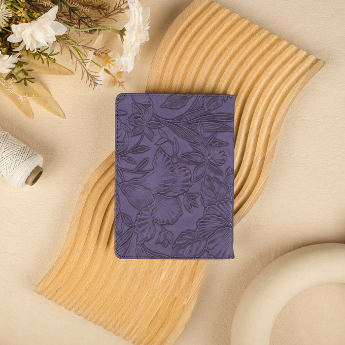 Floral Leather Kindle Case - Purple