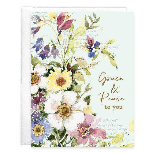 GINA B DESIGNS With Scripture Sympathy Greeting Card - Yellow/purple flower