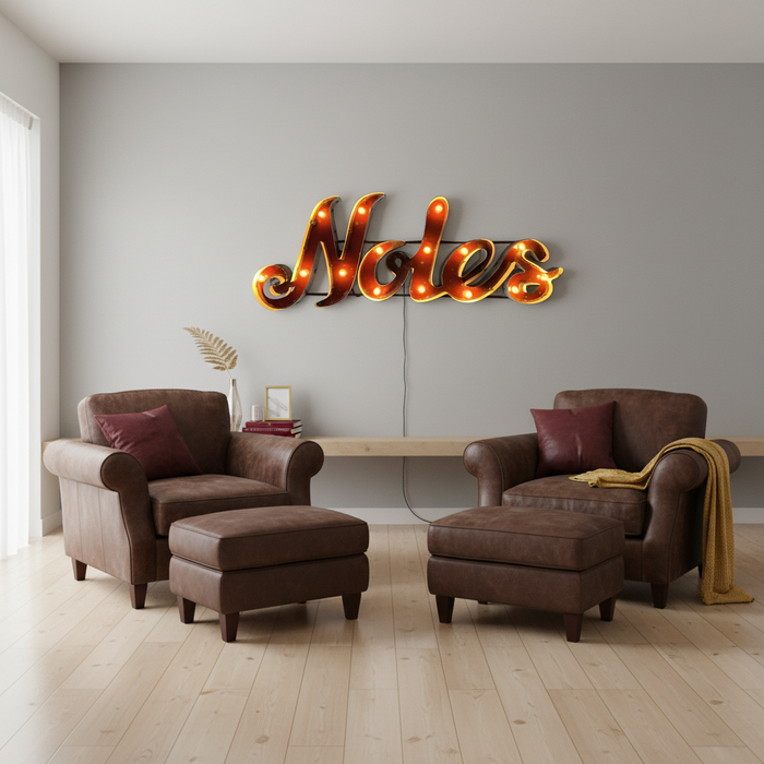 Florida State University Noles Lighted Recycled Metal Sign