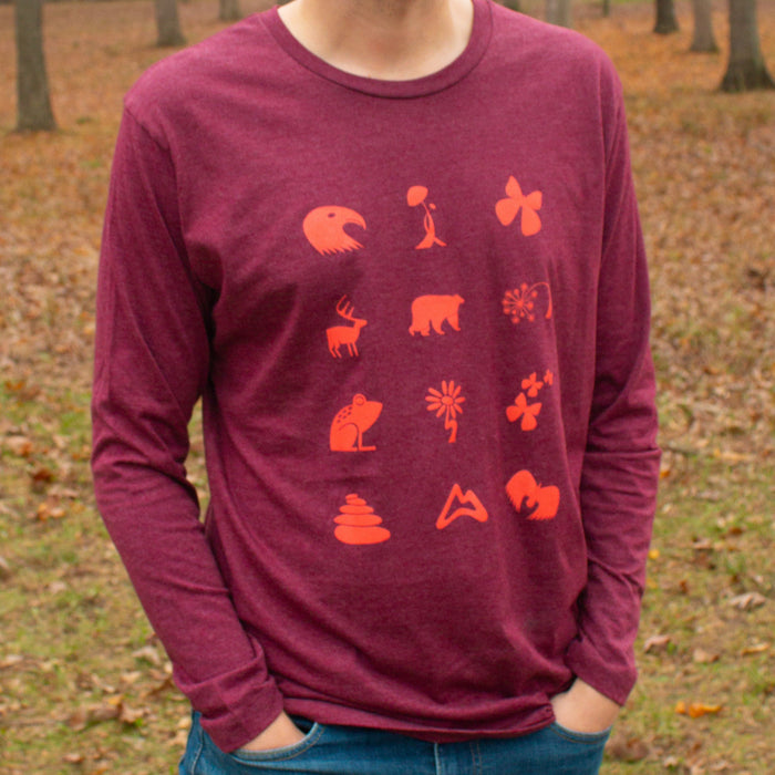 Forest Friends Long Sleeve Tee - Heather Red Long Sleeves Touchstone