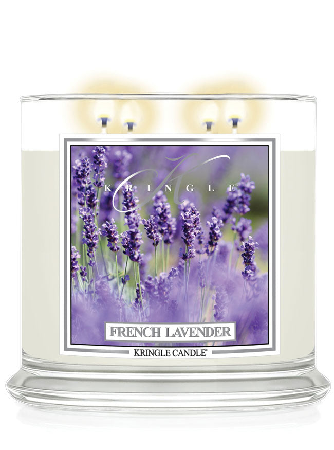 French Lavender Scented 4-wick Lit Candle