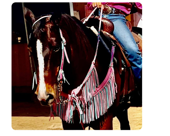Fringe Barrel Reins, You choose color - Tiffanys Braided Tack LLC