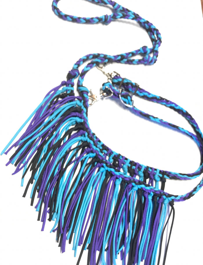 Turquoise black and purple