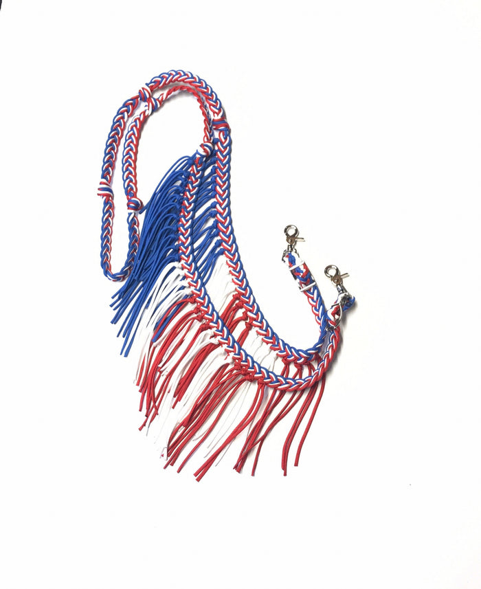 Fringe Barrel Reins, You choose color - Tiffanys Braided Tack LLC
