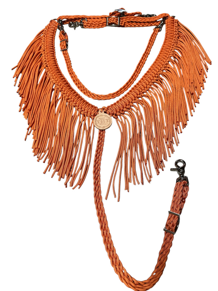 fringe breast collar pumpkin orange