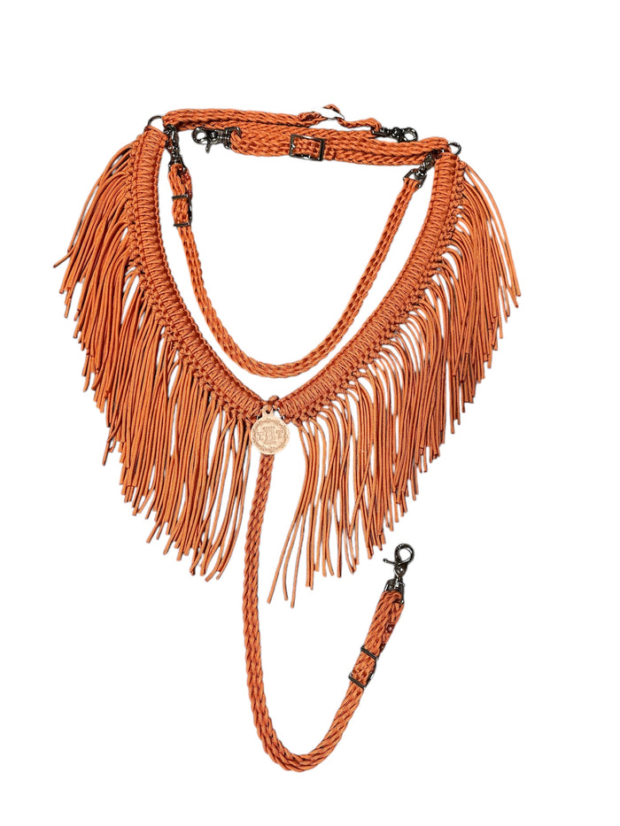 fringe breast collar pumpkin orange