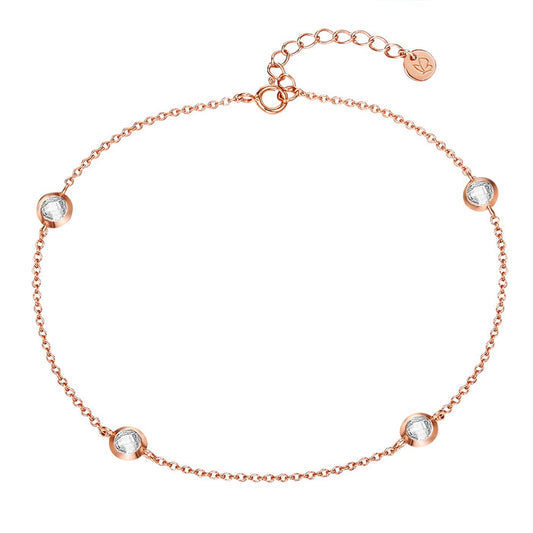 Fußkettchen roségold Zirkonia