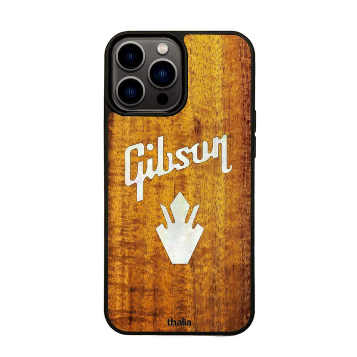 GibsonbyThalia Phone Case Gibson Pearl Holly Logo | iPhone Case AAA Curly Koa / iPhone 13 Pro Max