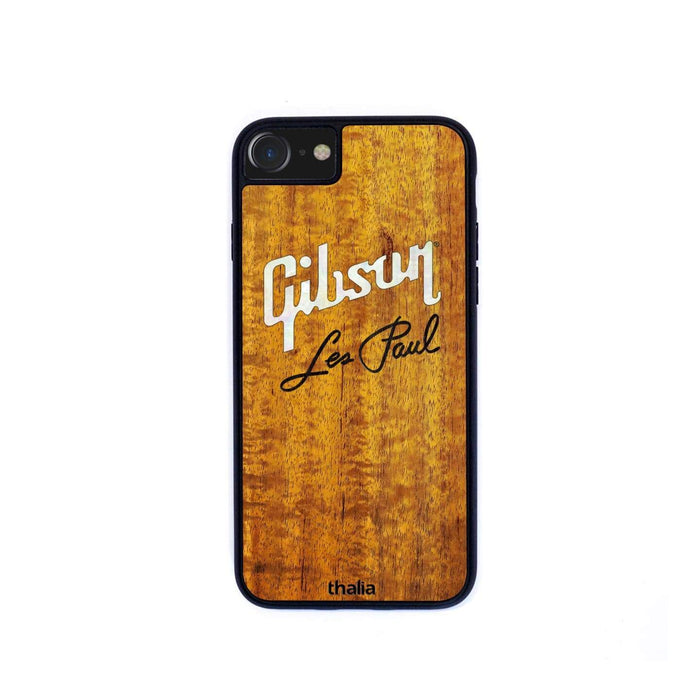 GibsonbyThalia Phone Case Gibson Pearl Logo with Les Paul Script Engraved | iPhone Case AAA Curly Koa / iPhone 6/7/8/SE