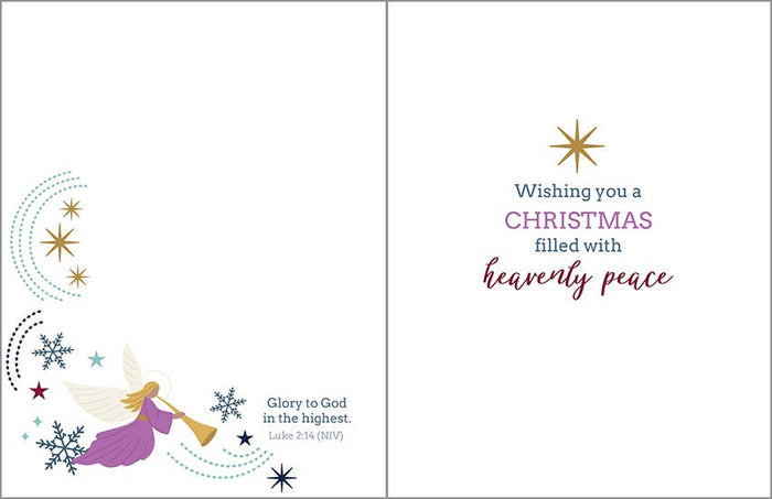 GINA B DESIGNS Clear Pack/10 Box/Pack Scripture Christmas Card - Glorious Angels
