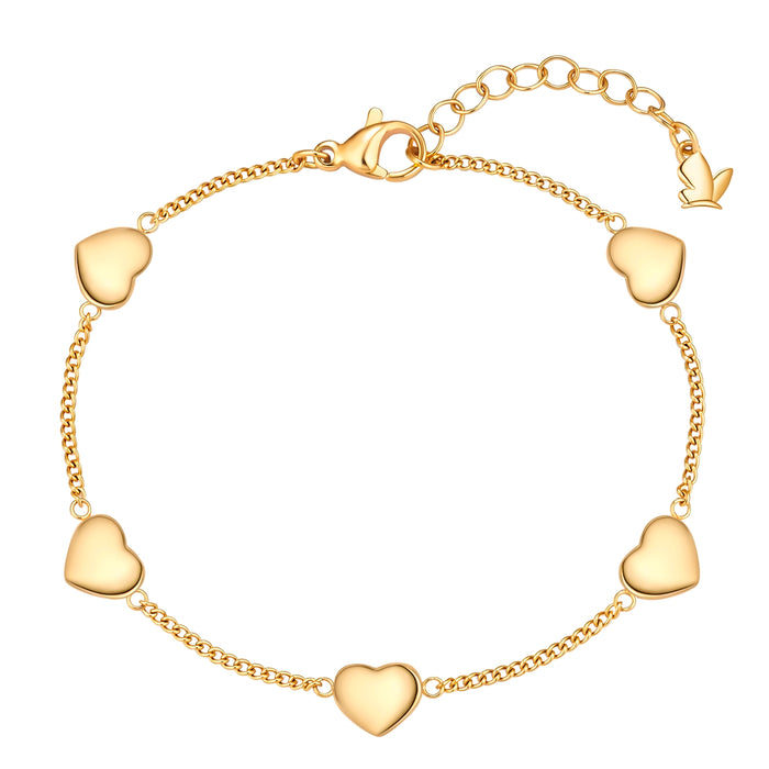 Goldenes Herzen-Armband
