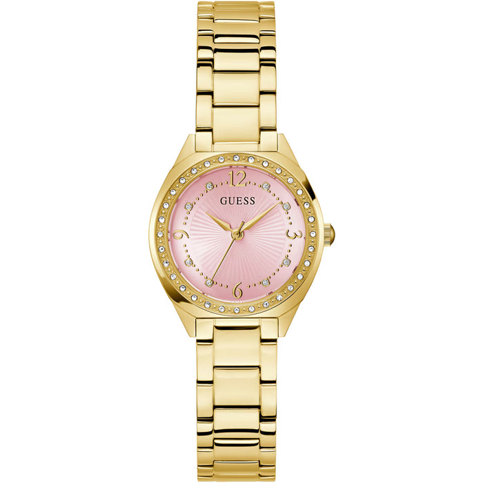 Guess Charlotte Goldig / Rosa Damenuhr | GW0767L7