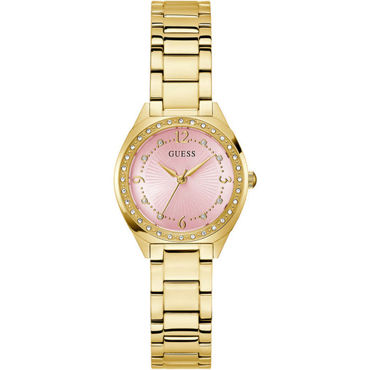Guess Charlotte Goldig / Rosa Damenuhr | GW0767L7