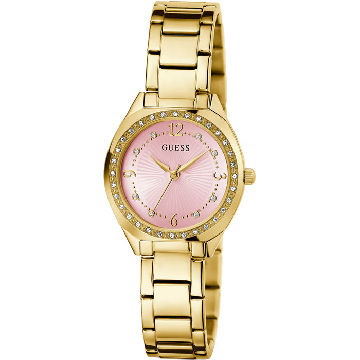 Guess Charlotte Goldig / Rosa Damenuhr | GW0767L7