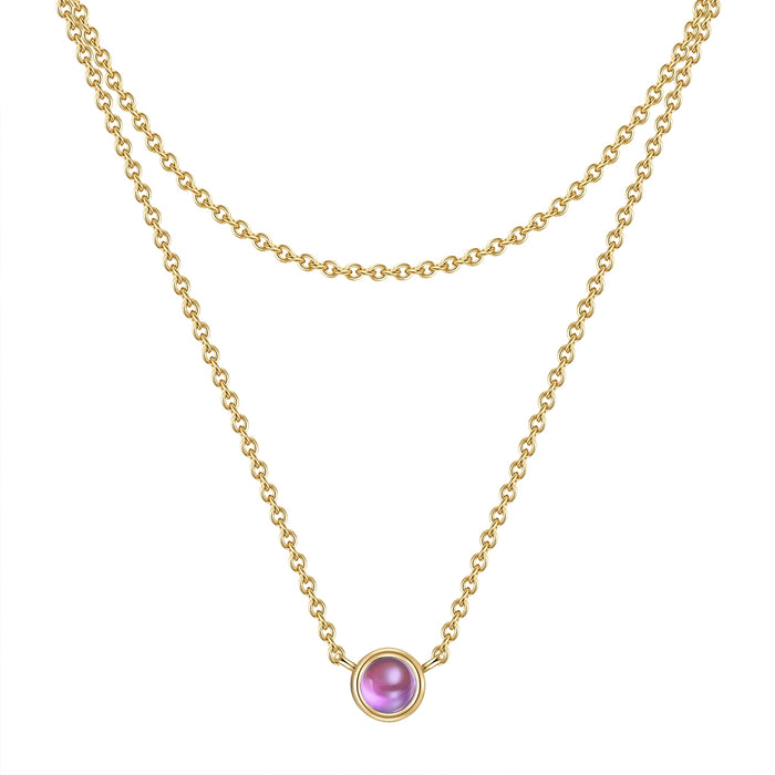Halskette gold Amethyst zweireihig