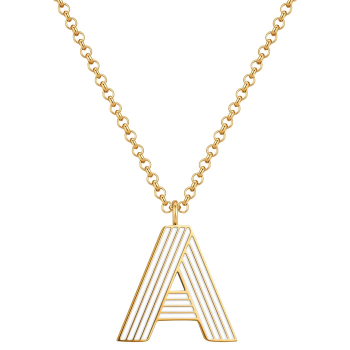 Halskette White Letters A gold