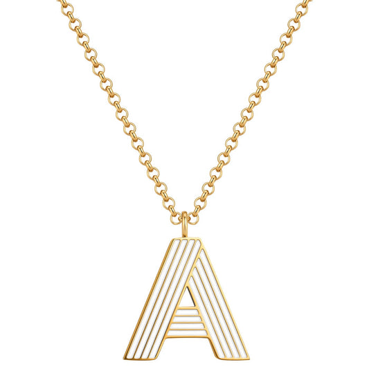 Halskette White Letters A gold