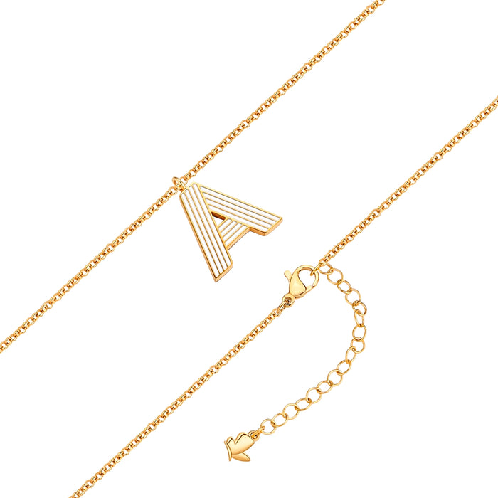 Halskette White Letters A gold