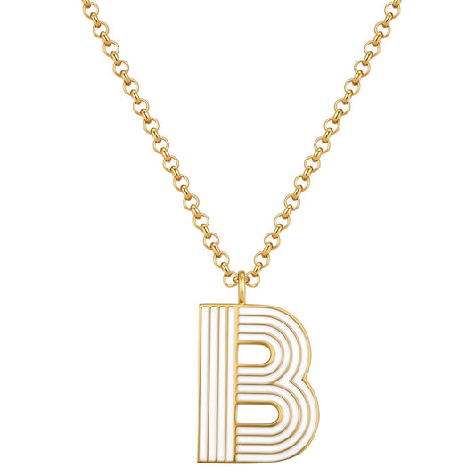Halskette White Letters B gold