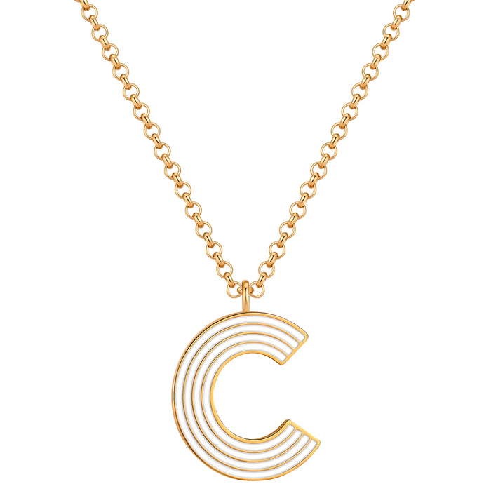 Halskette White Letters C gold
