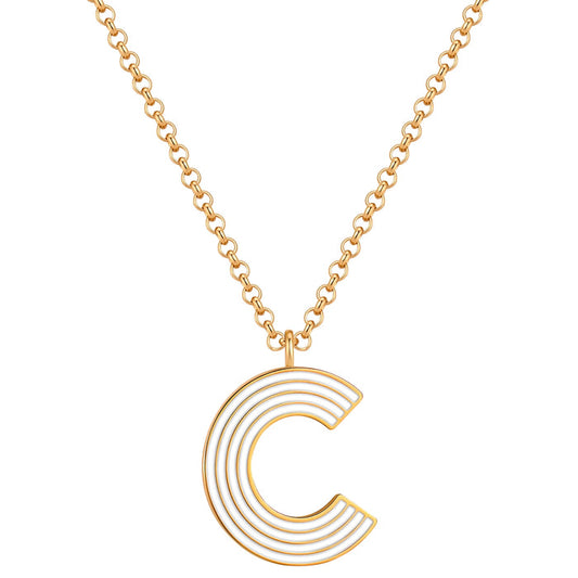 Halskette White Letters C gold