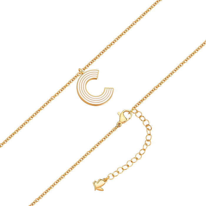 Halskette White Letters C gold