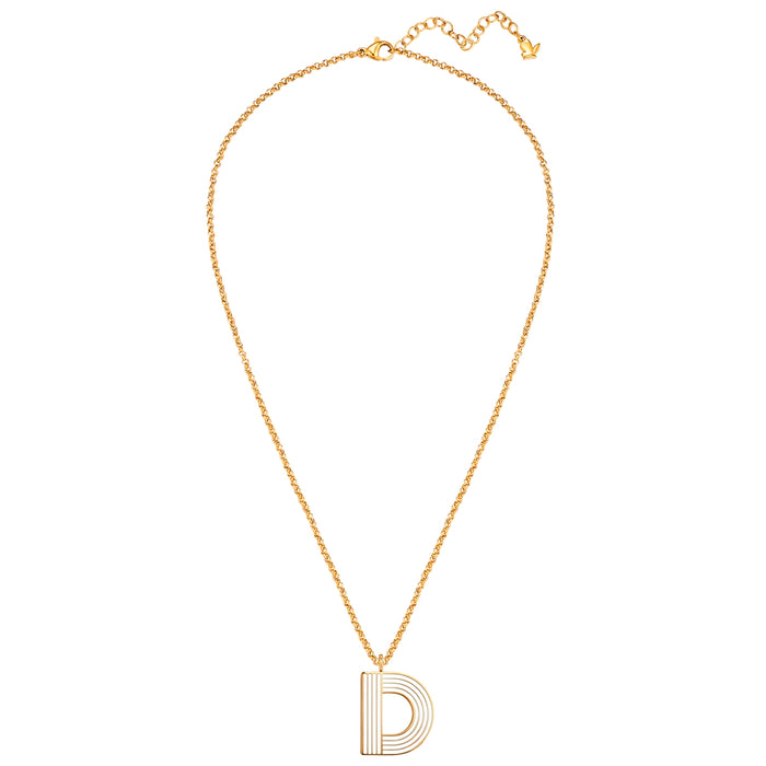 Halskette White Letters D gold