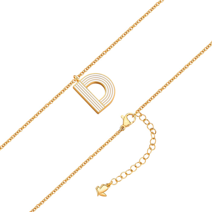 Halskette White Letters D gold