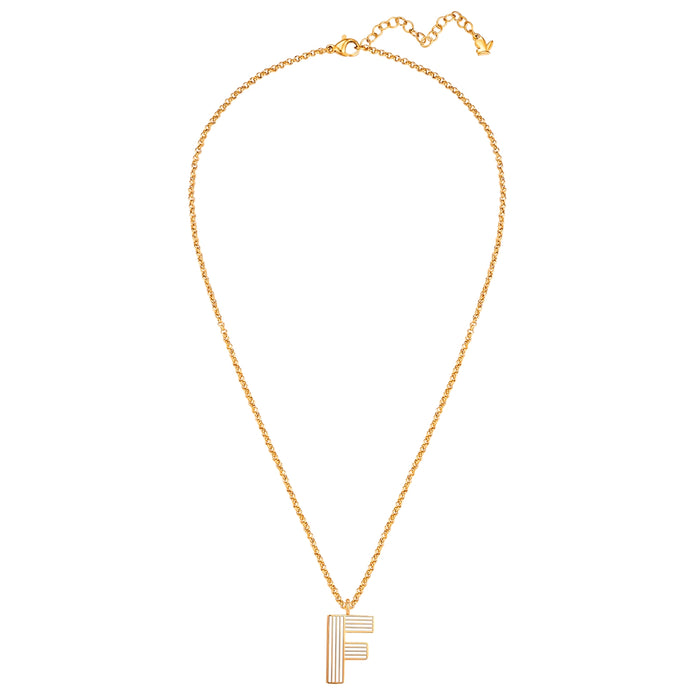 Halskette White Letters F gold