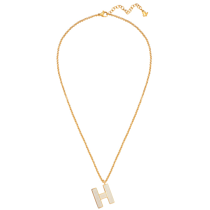 Halskette White Letters H gold