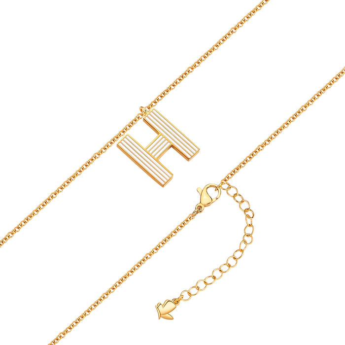 Halskette White Letters H gold