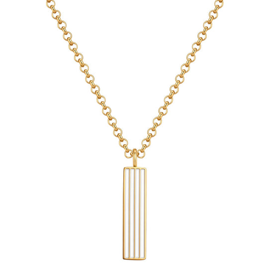 Halskette White Letters I gold