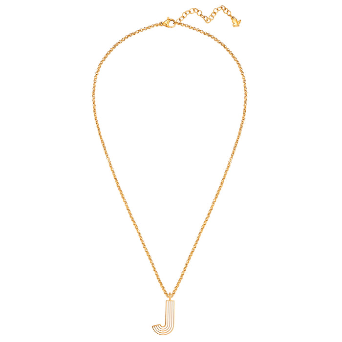 Halskette White Letters J gold