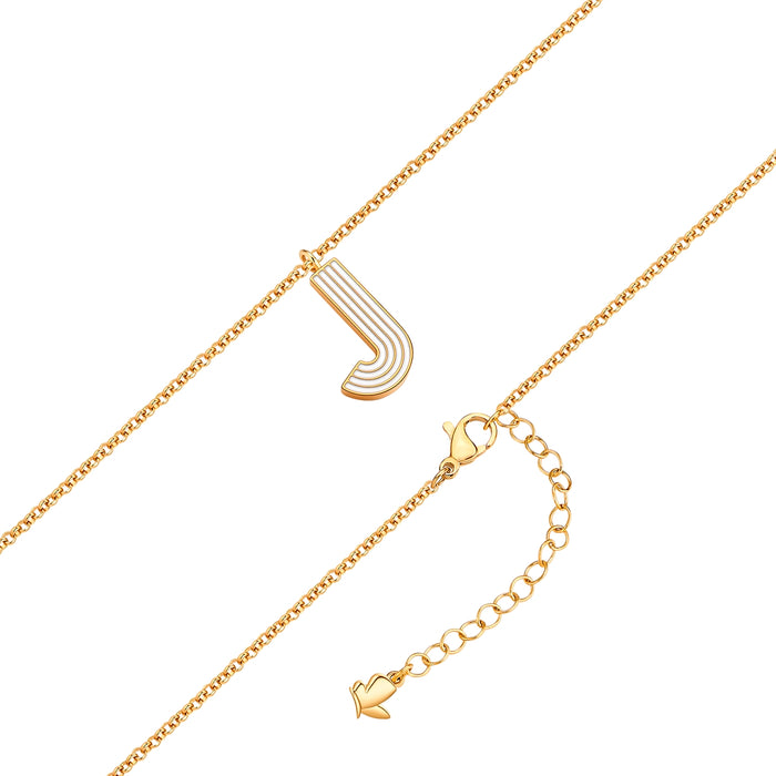 Halskette White Letters J gold