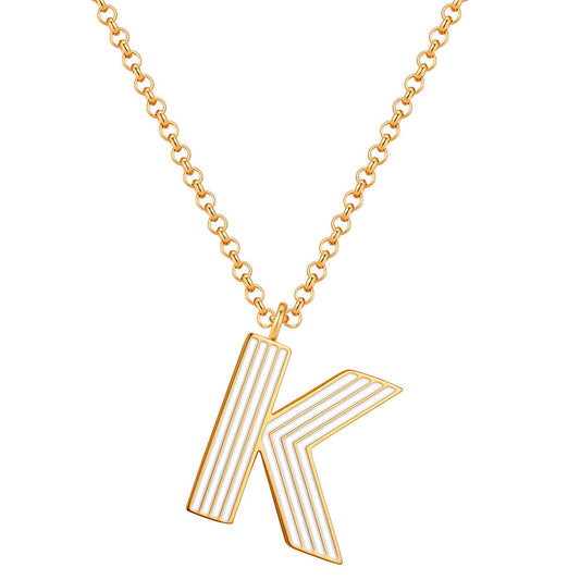 Halskette White Letters K gold