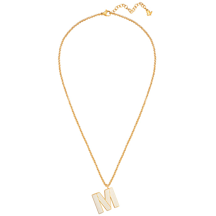 Halskette White Letters M gold