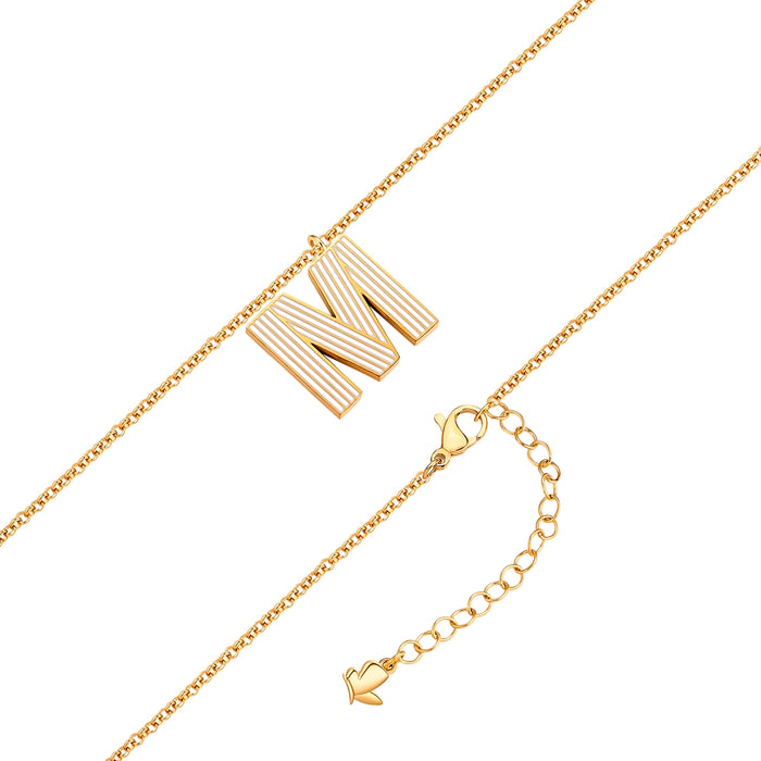 Halskette White Letters M gold