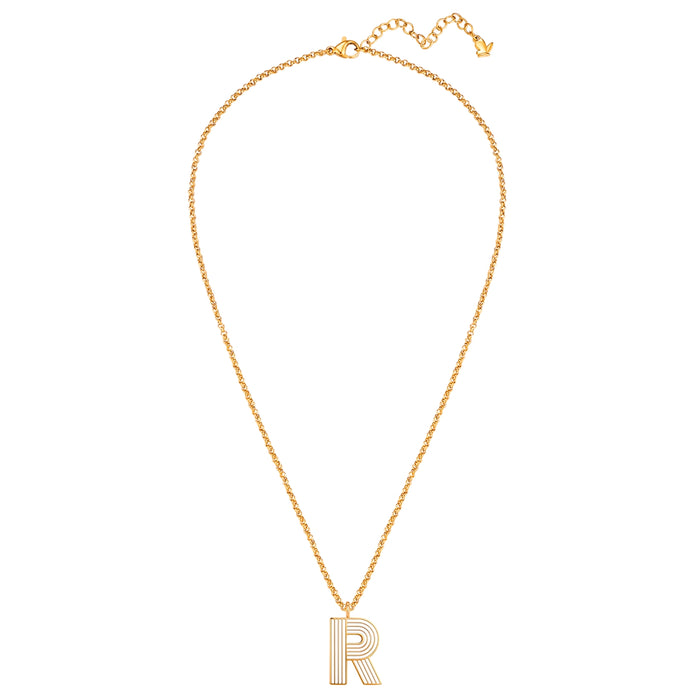 Halskette White Letters R gold